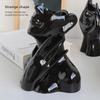 Black Ceramic Face Vase Small Nordic Human Art Decor