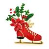 Wuli&baby Christmas Skating Shoes Brooches For Women  Enamel Taking Gifts Ice-skate Party Office Brooch Pins Gifts