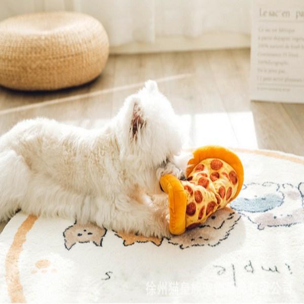 Dogsang Pet Curiosity Squeaking Dog Toy Squeaking Doll, One Pizza, 1 Piece