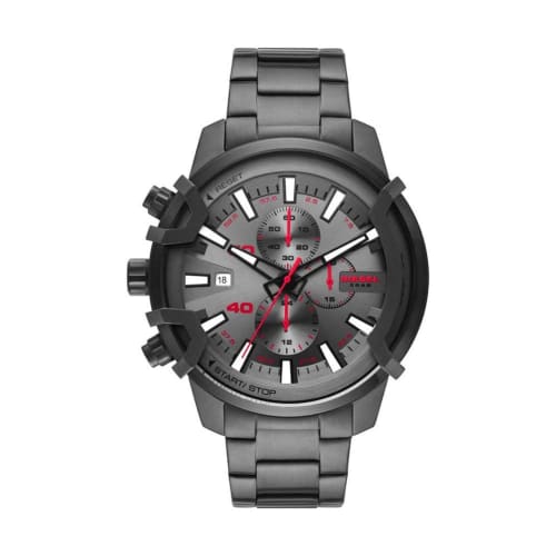 

Diesel Men s Griffed Chronograph Watch, 48mm, Gunmetal Stainless Steel Case, with Stainless Steel Strap, DZ4586, One Size.