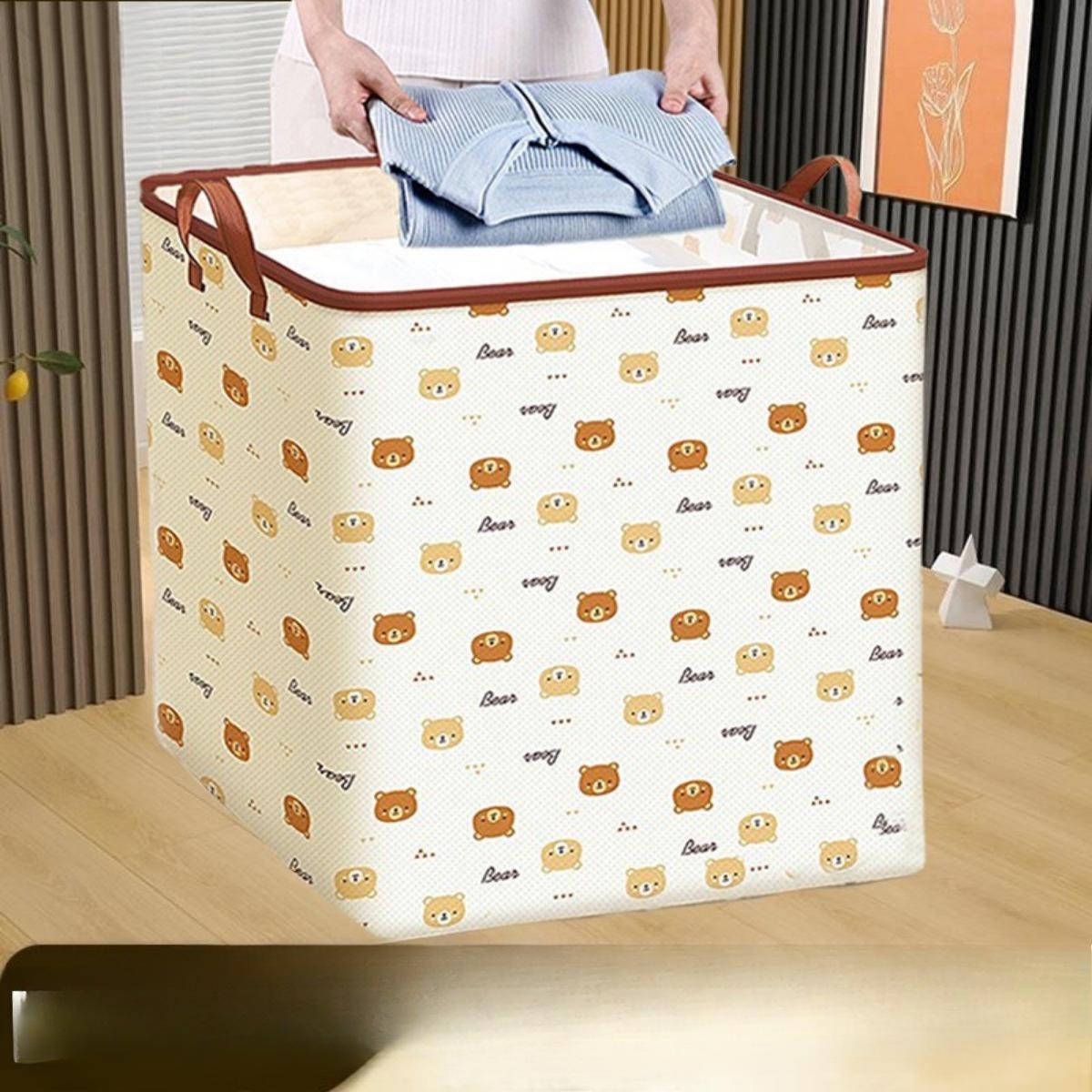 

Сумка для хранения одеяла, Коробка для хранения одежды, Сумка для хранения одежды, Коробка для хранения в шкафу, для переезда 100L бежевый