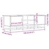 TV Cabinet Oak Effect 120 x 35 x 41 cm Wood Based Panel and Metal