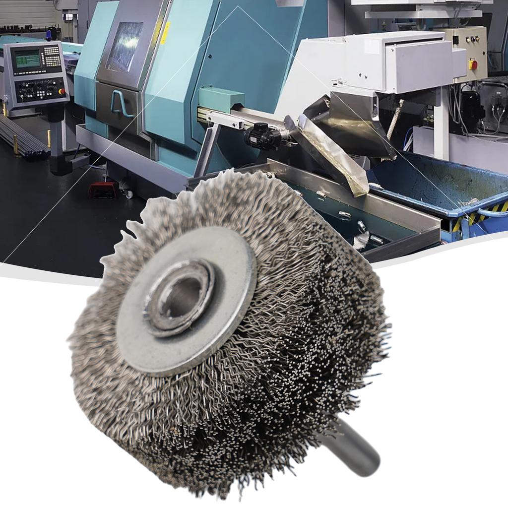 Efficient Stainless Steel Wire Wheel Brush, 2 Diameter, Ensures Effective Metal Cleaning & Deburring, 6mm Shank