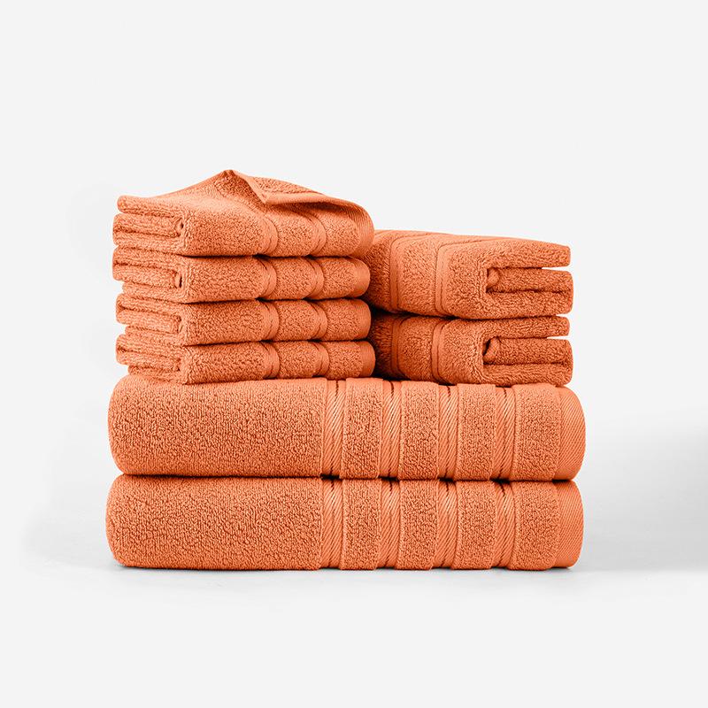 Plain Cotton Eight-piece Set of Towels 22 Towels 4 Square Towels, Promotional Embroidery Available
