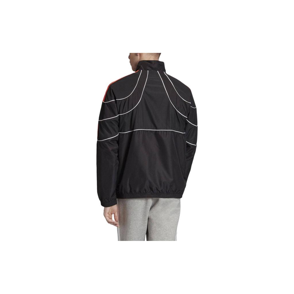 adidas Oryginalna Retro Kurtka Sportowa Z Kontrastowymi Paskami Męskie Kurtki Czarna FM3911