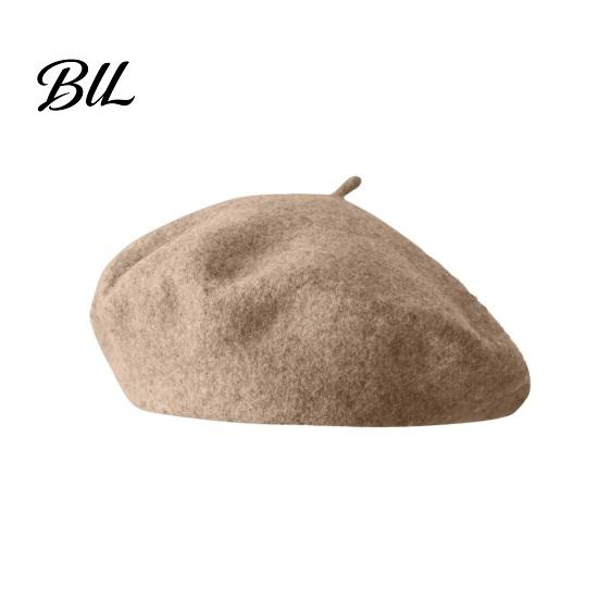 Solid Color Wool Hat Women French Beret Hat, Blend Artist Retro Literary Street Photography Cap Painter Cap, Cozy for Autumn Winter Vintage Style