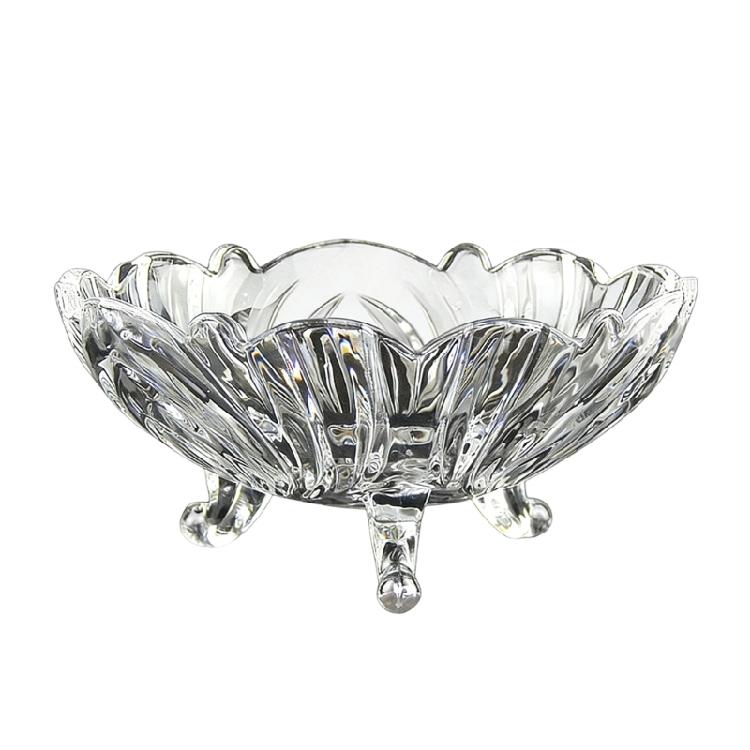 See Through Glass Snacks Container Bowl With Fixed Three Leg Design Supplements Any Dining Or Living Space