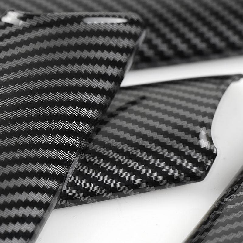 For Tesla Model 3 Y 2018- ABS Car Inner Front Rear Door Handle Armrest Cover Trim     Carbon Fiber Texture