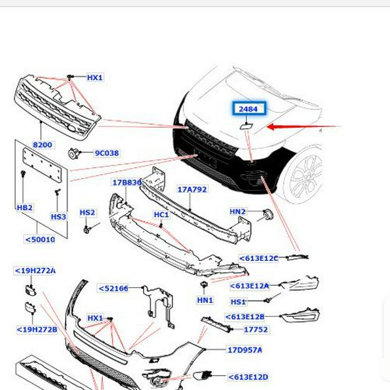 Korek Spryskiwacza Zderzaka Przedniego LR061225/LR061223 do Land Rover Discovery Sport 2015