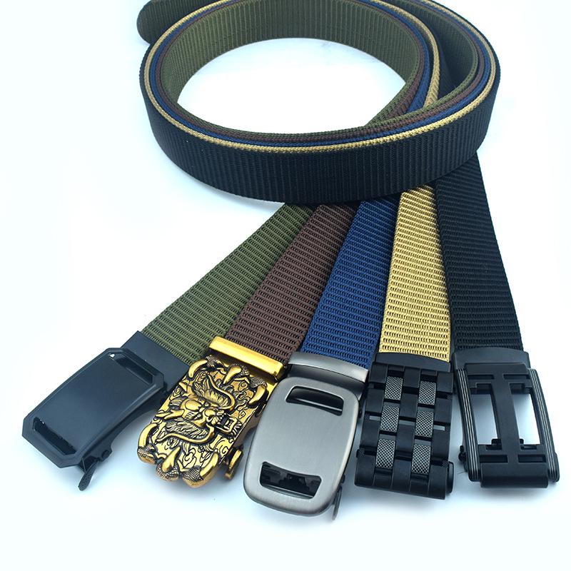 Men's Nylon Belt with Breathable Fabric and Automatic Buckle - Ideal as a Gift or Trouser Accessory