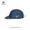 New blue-dyed denim soft-top cap, chrysanthemum embroidery, street versatile short-brimmed baseball hat