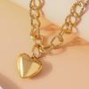 Cool Gold Color Metal Love Heart Pendant Necklace for Women Steampunk Necklace Chain Party Club Jewelry Gifts