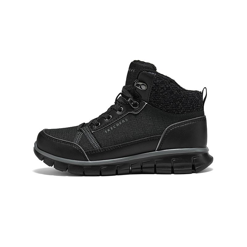Skechers Synergy Fabric Mid-Top Lace-Up Fashion Snow Boots Men boots 168129-BBK 35