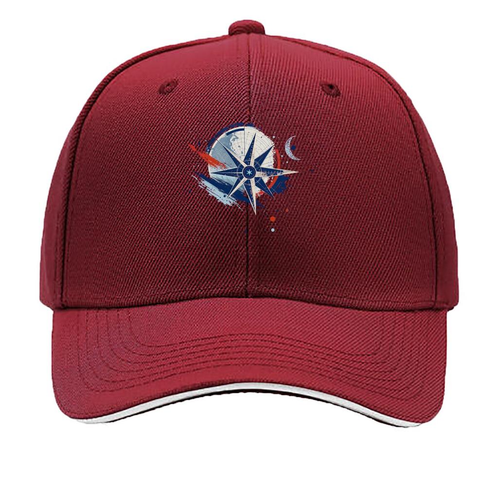 Abstract Nautical Star Map Emblem Sandwich Baseball Cap Sun Cap Outdoor Workouts Hat