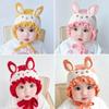 Warm Infant Beanie Hats Rabbit Ear Kids Pullover Cap Fashion Baby Knitted Hat  Ear Protection