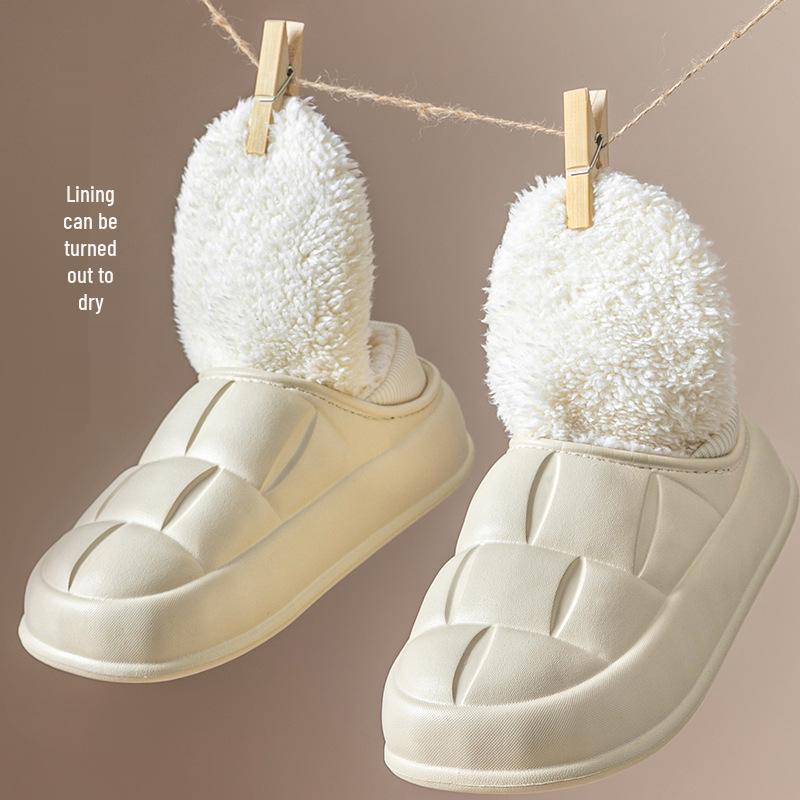 Winter Thick Sole Cotton Slippers, Indoor/Outdoor Unisex Warm Home Shoes