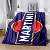 3D Soft Flannel Blanket Martini Logo Stripe Print Throw Blanket Warm Plush Cover for Bed Sofa Bedroom Camping Travel Home Decor