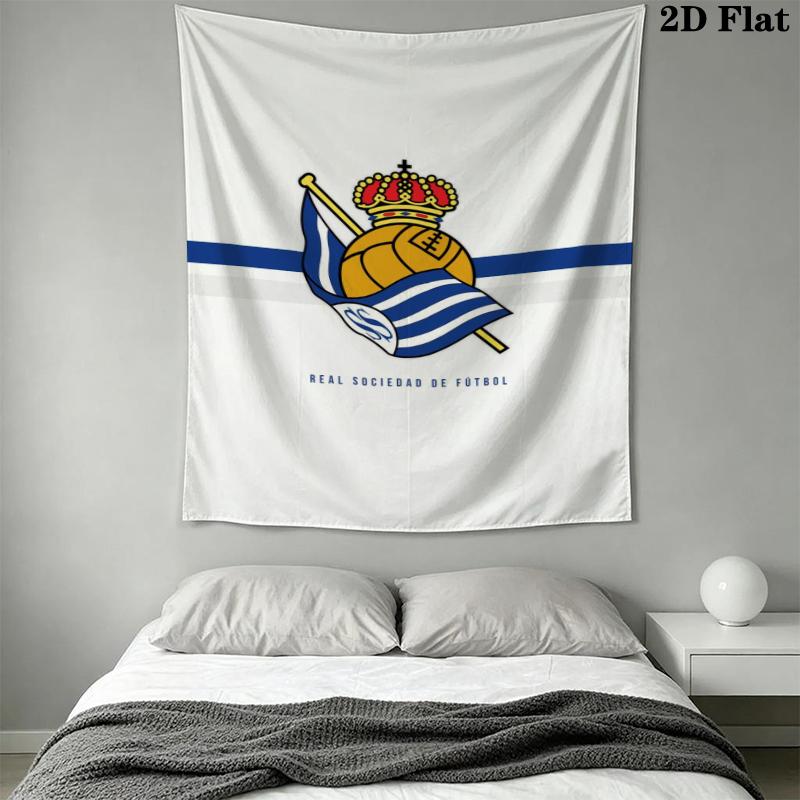 Real Sociedad Wall Tapestry Aesthetic Wall Hanging Printed Fabric Blanket Decorative Tapestries for Bedroom Living Room Home Decor