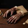 Comfortable Latex Horror Gloves 1 Pair Halloween Costume for Adults Kids, Zombie Hands Detailed Gloves, Scary Ghost Hand Cosplay Accessory Masquerade