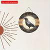 2d Flat 20*20cm, Home Decoration, Crow Wooden Doorplate, Circular Decorative Logo, for Home, Kitchen, Garden, Bedroom, Club Decor.