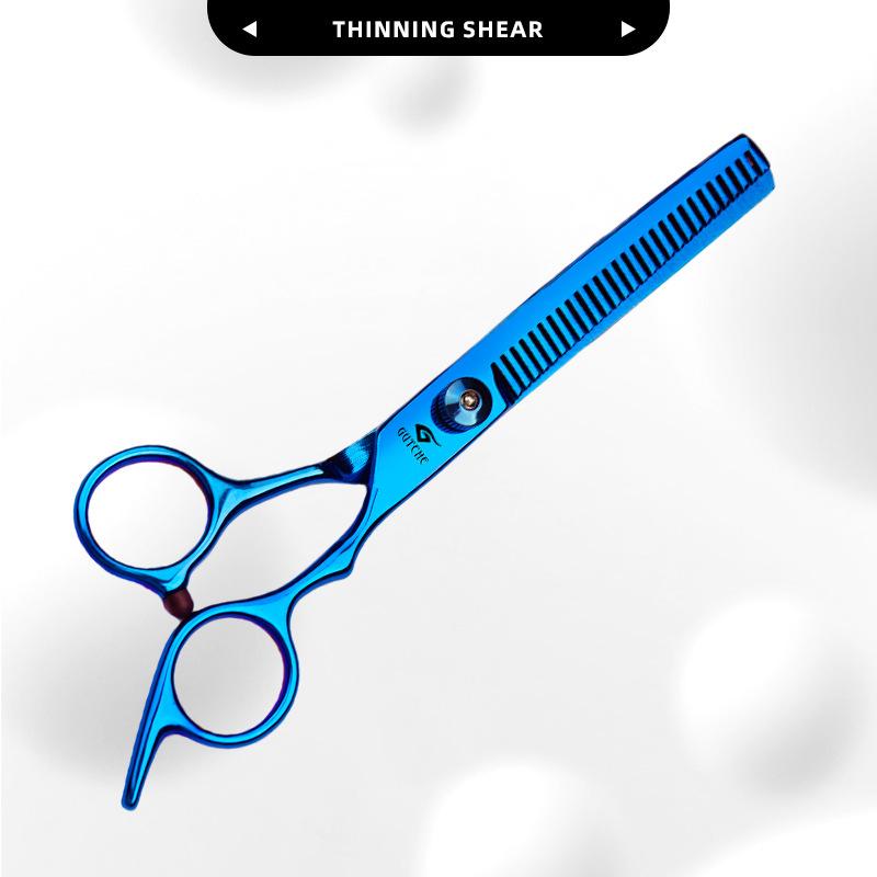 Professional Stainless Steel Blue Barber Thinning Scissors for Hair and Bangs