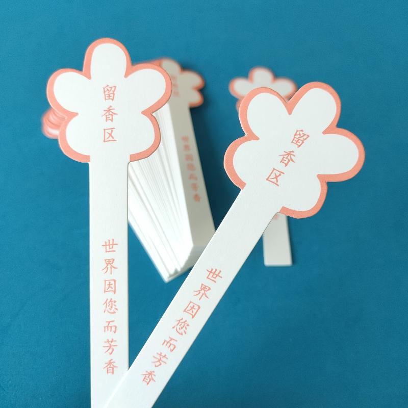 Perfume Test Strips 10 Sheets Floral Shaped Thickened Absorbent Scent Testing Papers with Blank Writing Area for Daily Perfume Test