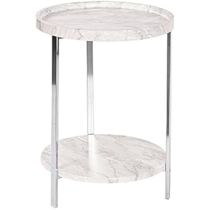 Table D'appoint - DKD HOME DECOR - Modèle Standard - Métal Et MDF - Blanc - 40x40x53 Cm