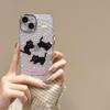 Black Cat Glitter Bowknot Anti-Drop Phone Case for iPhone 17 Air/16 Pro Max