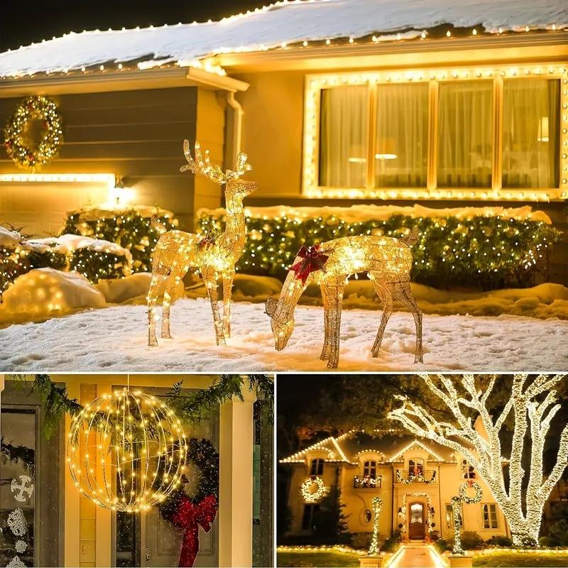 Solar String Fairy Light  Solar Festoon Xmas LED  Lamp with 8 Mode  for Balcony Garden Patio Wedding Christmas Tree Decoration
