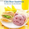 Cartoon Bear Sandwich Mold, Plastic Rice Ball Mold, DIY Breakfast Tools, Food Safe Kitchen Supplies, for School Lunch Box Essentials, Cookie Cutter