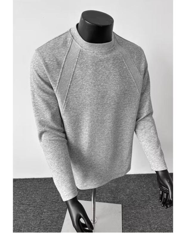 Unisex Patchwork Hoodie: Solid Color, Boxy Fit, Round Neck, Long Sleeve, Autumn/Winter Layer, American Style.