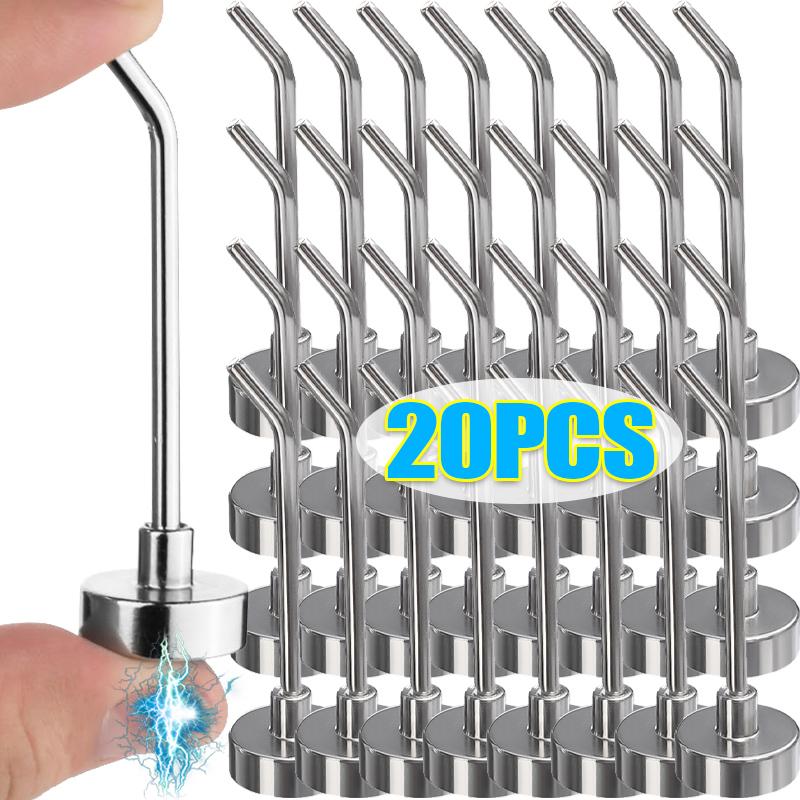1/20x Right Angle Racks Detachable Magnets Hangers for Towel Grill Multi-purpose Hanging Holders Home Kitchen Bar Storage Hooks