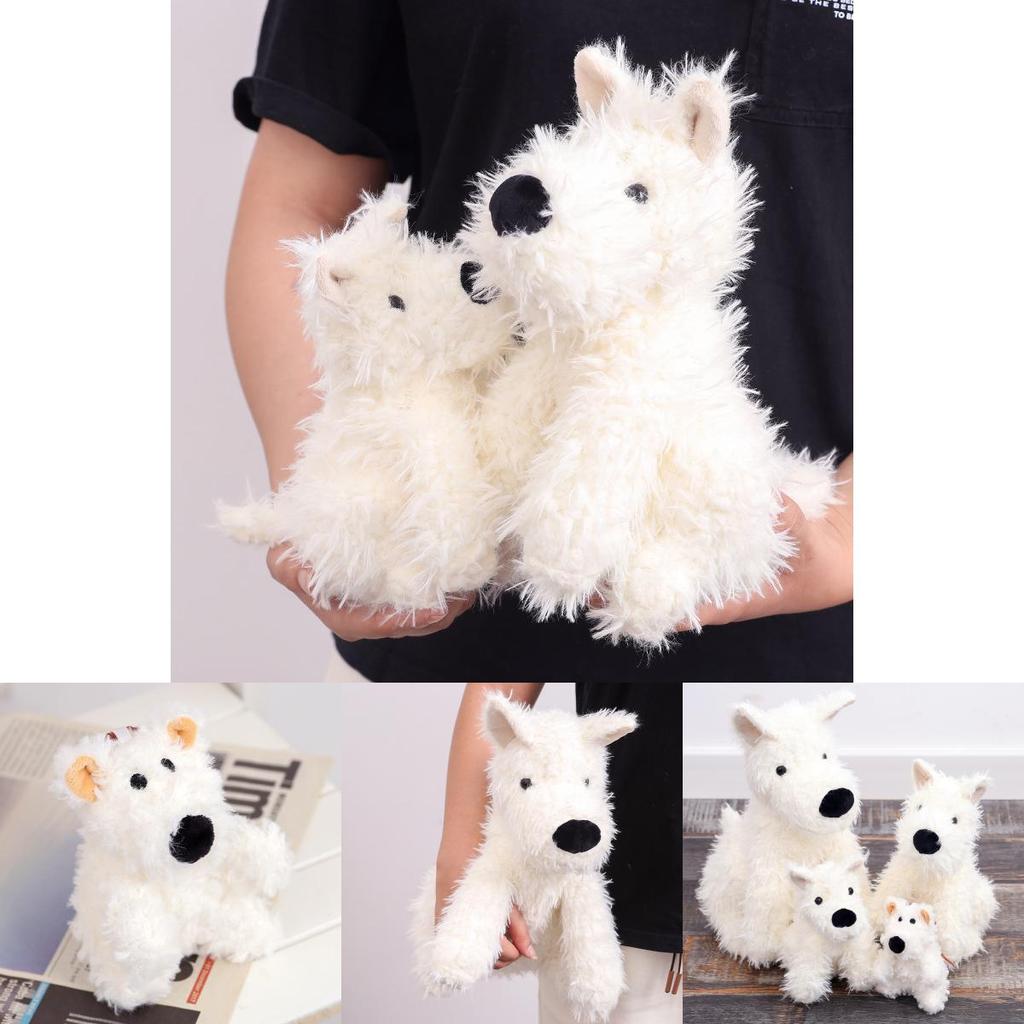 Cute Cartoon White West Highland Dog Plush Toy Doll For Dog Lovers
