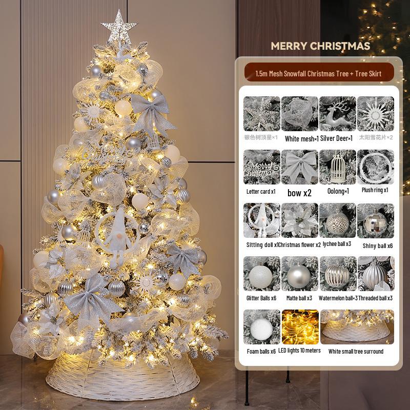 2024 DIY White Christmas Tree Ornaments Set for Home & Living Room Decoration