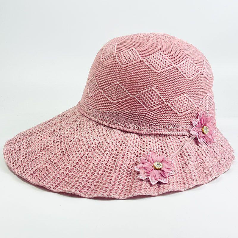 Straw Hat Women's Summer Sun Hat Fashionable Seaside Sun Protection Flower Large Brim Sun Protection UV Resistant Beach Hat