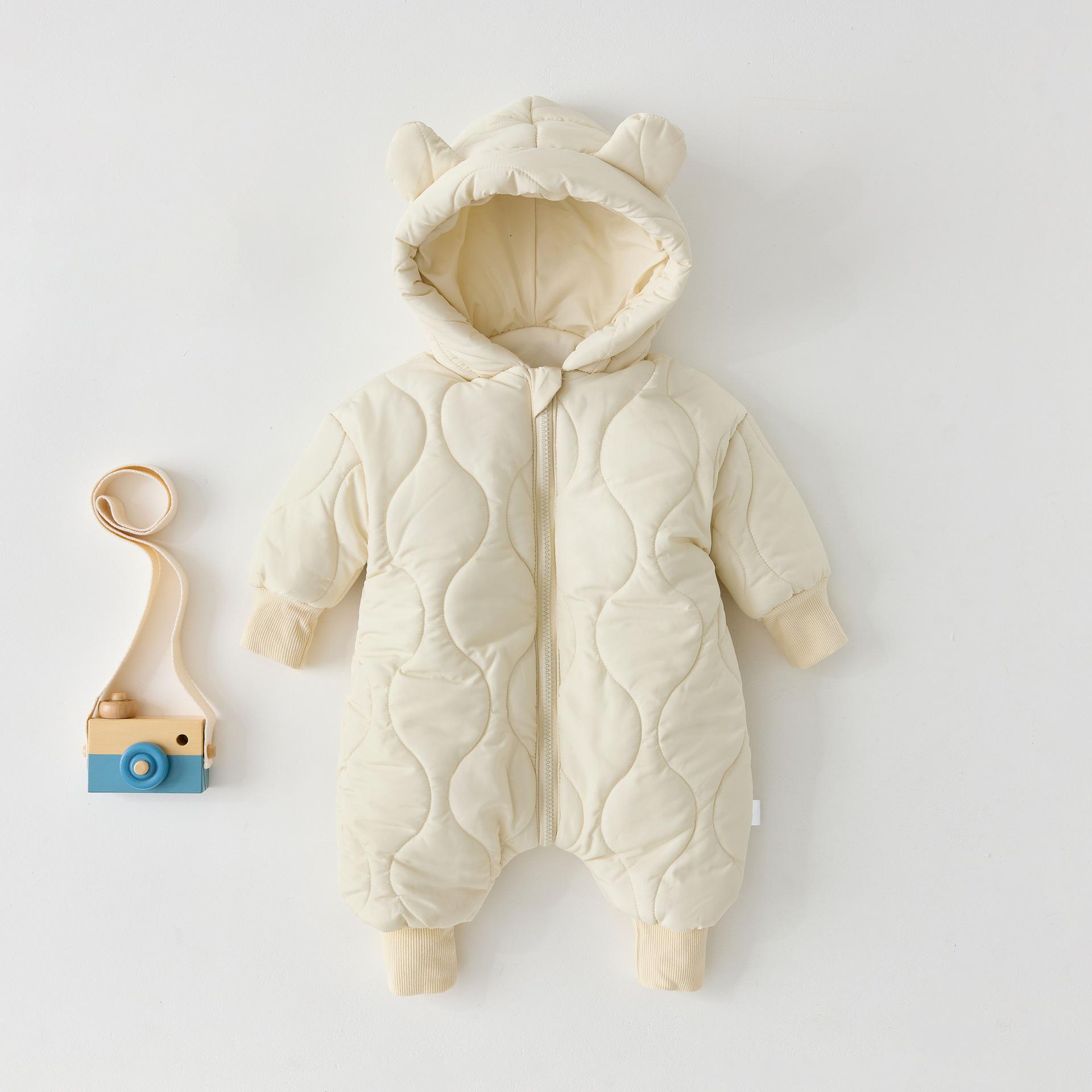 

Зимний детский комбинезон: Плотный, теплый костюм на флисовой подкладке для мальчиков и девочек, идеально подходит для ползания на улице. 73