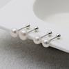 Full Silver Freshwater Pearl Silver Piercing Earrings_6mm Pair