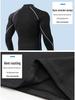 Men's High-Collar Basketball Training Tights - Long Sleeve, Plus Velvet, Warm, High Elastic, Quick-Drying.