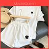 Summer Girl Casual Set With Print T Shirt And Shorts For Daily Wear