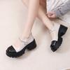 2025 Spring Dating British Retro Small Leather Shoes French Small Fragrant Mary Jane Women's Shallow Mouth Platform Single Shoes