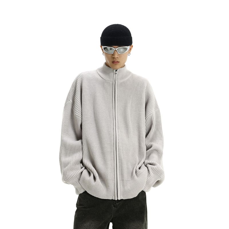 American Retro Fancy Maychao Niche Style Knitwear Half Turtleneck Outwear Men's Handsome Sweater Couple