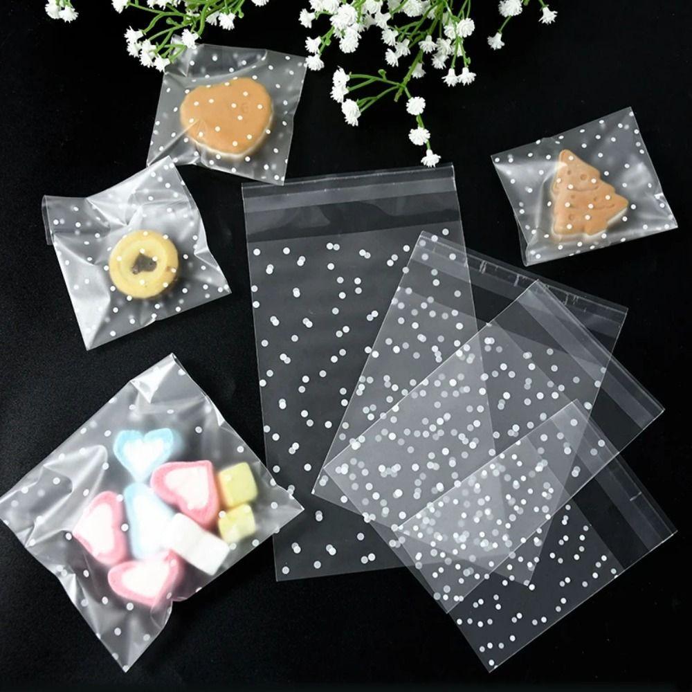 100pcs Self-adhesive Cookie Bag Transparent Gift Bag Baking Supplies Candy Bag  Cookies Packing