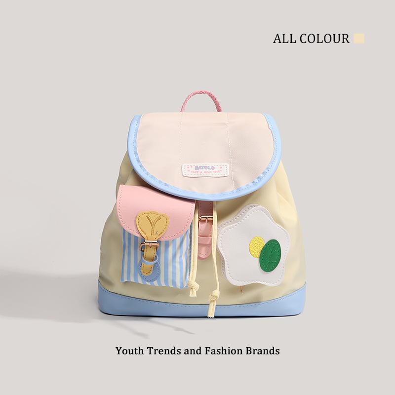 Cute mini backpack new Korean version of color matching boys and girls large-capacity schoolbag fashion casual backpack tide