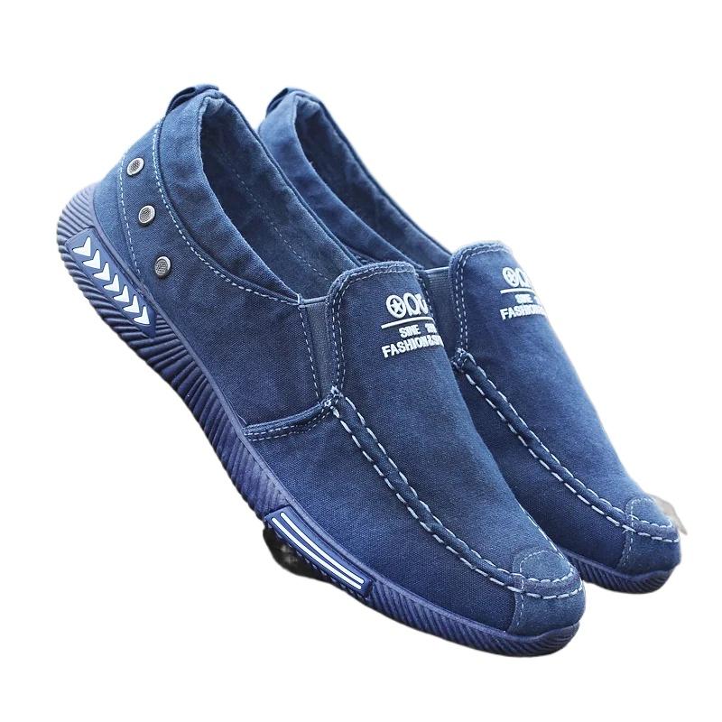 Pánské plátěné džínové boty Nazouvací tenisky Pánské na léto Venkovní Řidičské Mokasíny Trendy Vintage Lodičky Boty pro muže