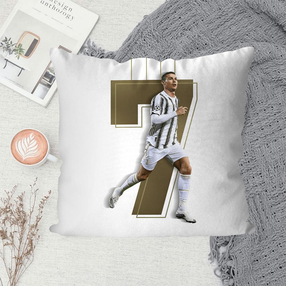 1PC CR7 Cristiano Ronaldo Pillow Case Sofa Decorative Home Double-sided Printing Short Plush Cute Cushion Cover