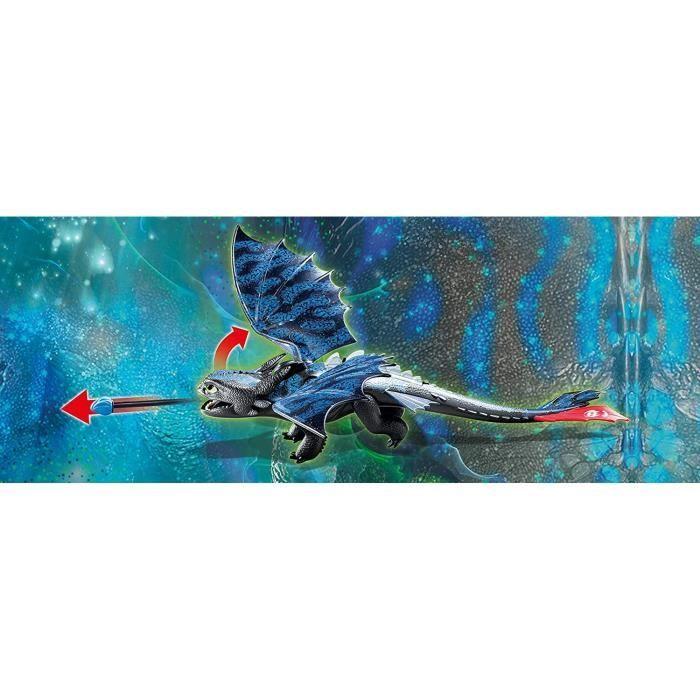 PLAYMOBIL - Dragons 3 - Krokmou Et Harold Avec Bébé Dragon - Figurine Avec Combinaison De Vol Pour Harold
