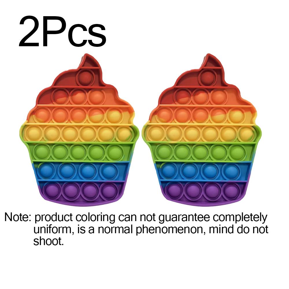 2Pcs Hot Push Bubble Fidget Toys Sensory Autism Special Needs Stress Reliever Squeeze Decompression Toy Fidget Toys For Kids