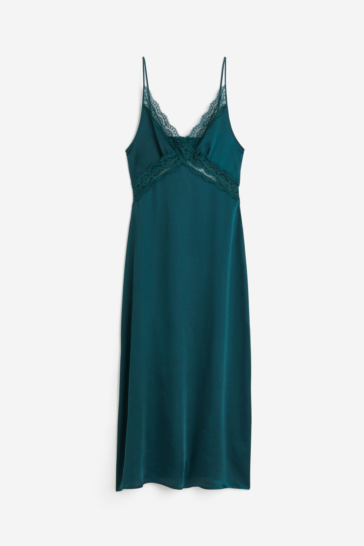 

Lace-trimmed satin nightslip