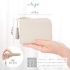 QUERE Mini Slim Wallet, Thinnest Mini Wallet for Women, L-Shaped Zipper, Genuine Leather, Slim, Compact, Lightweight (Ivory)