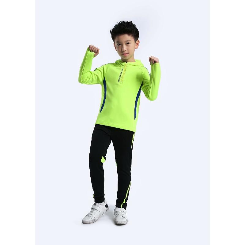 Children'S Football Jersey Set, Long-Sleeved Autumn And Winter Models, Velvet And Thickened Children'S Clothing, Football Training Jersey, Competition